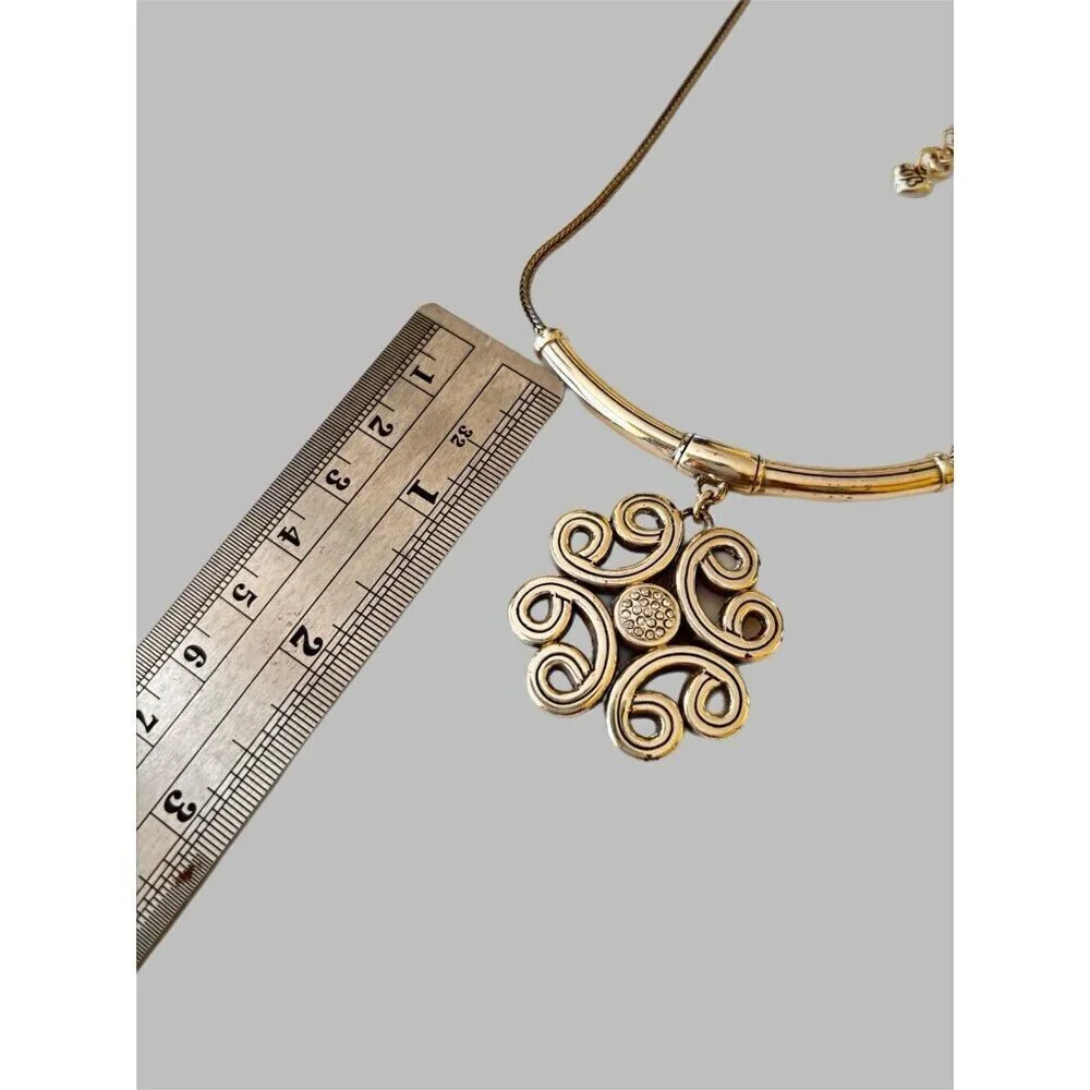 Brighton Celtic Collar Necklace Interlok Medallion Swarovski Crystal Reversible